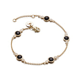 Black Jade & Diamond Station Bracelet