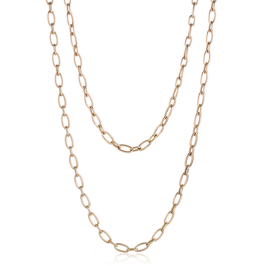 Oval Link Long Necklace