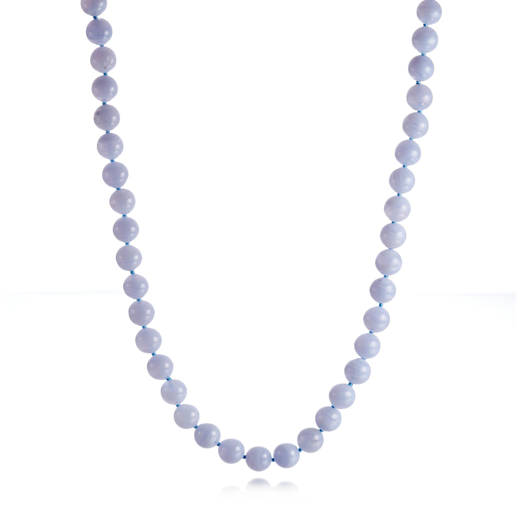 Blue Lace Agate Long Necklace