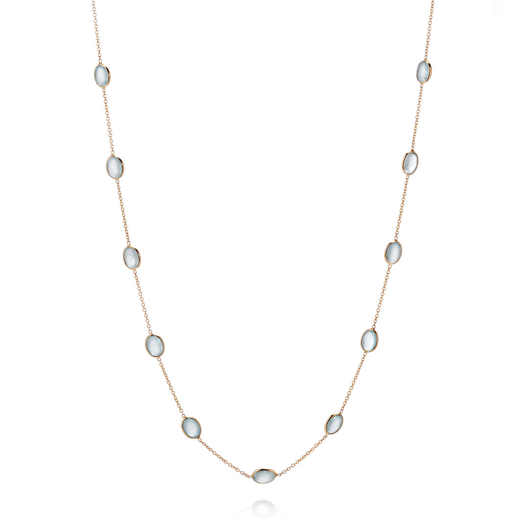 Aquamarine Station Necklace