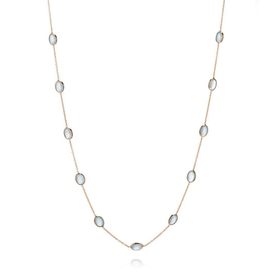 Aquamarine Station Necklace