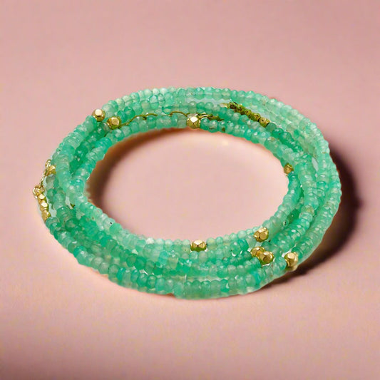 Chrysoprase Five-Wrap Bracelet