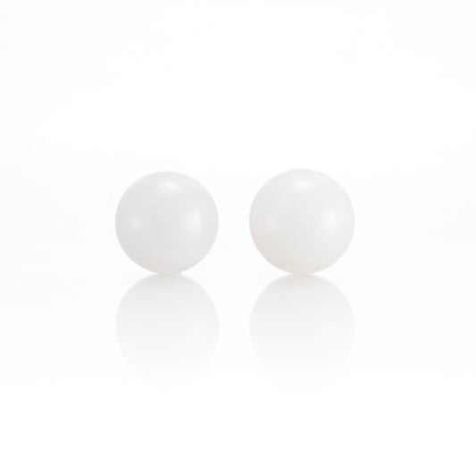 10mm White Jade Earrings