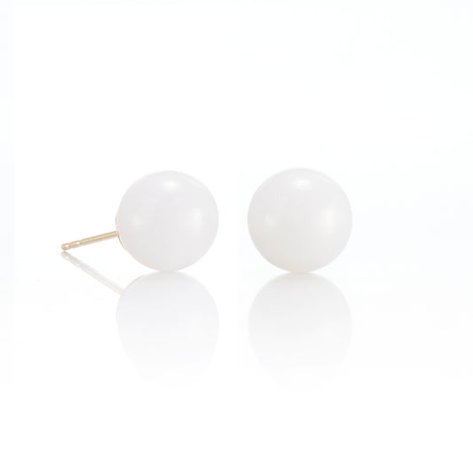 Gump's Signature 10mm White Jade Earrings