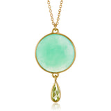Chrysoprase & Peridot Moon Drop Necklace