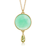 Kothari Chrysoprase & Peridot Moon Drop Necklace