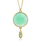 Kothari Chrysoprase & Peridot Moon Drop Necklace
