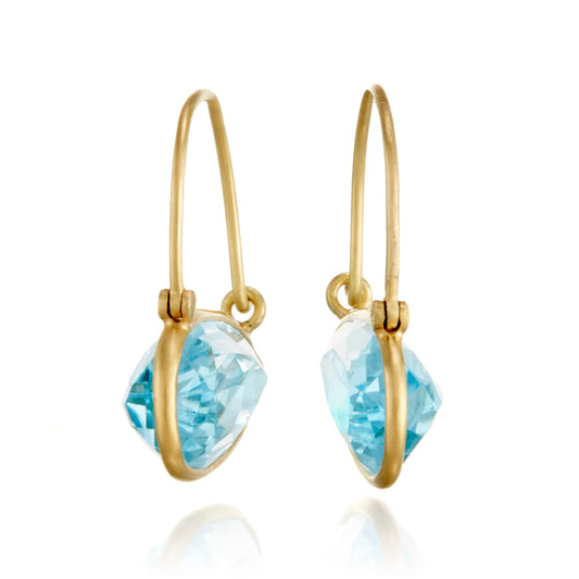 Blue Topaz Petal Hoop Earrings