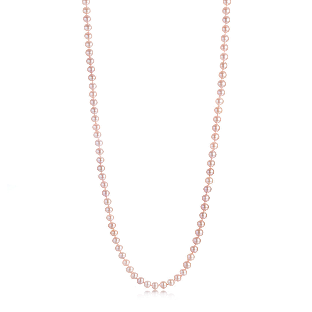 5mm Pink Pearl Rope Necklace