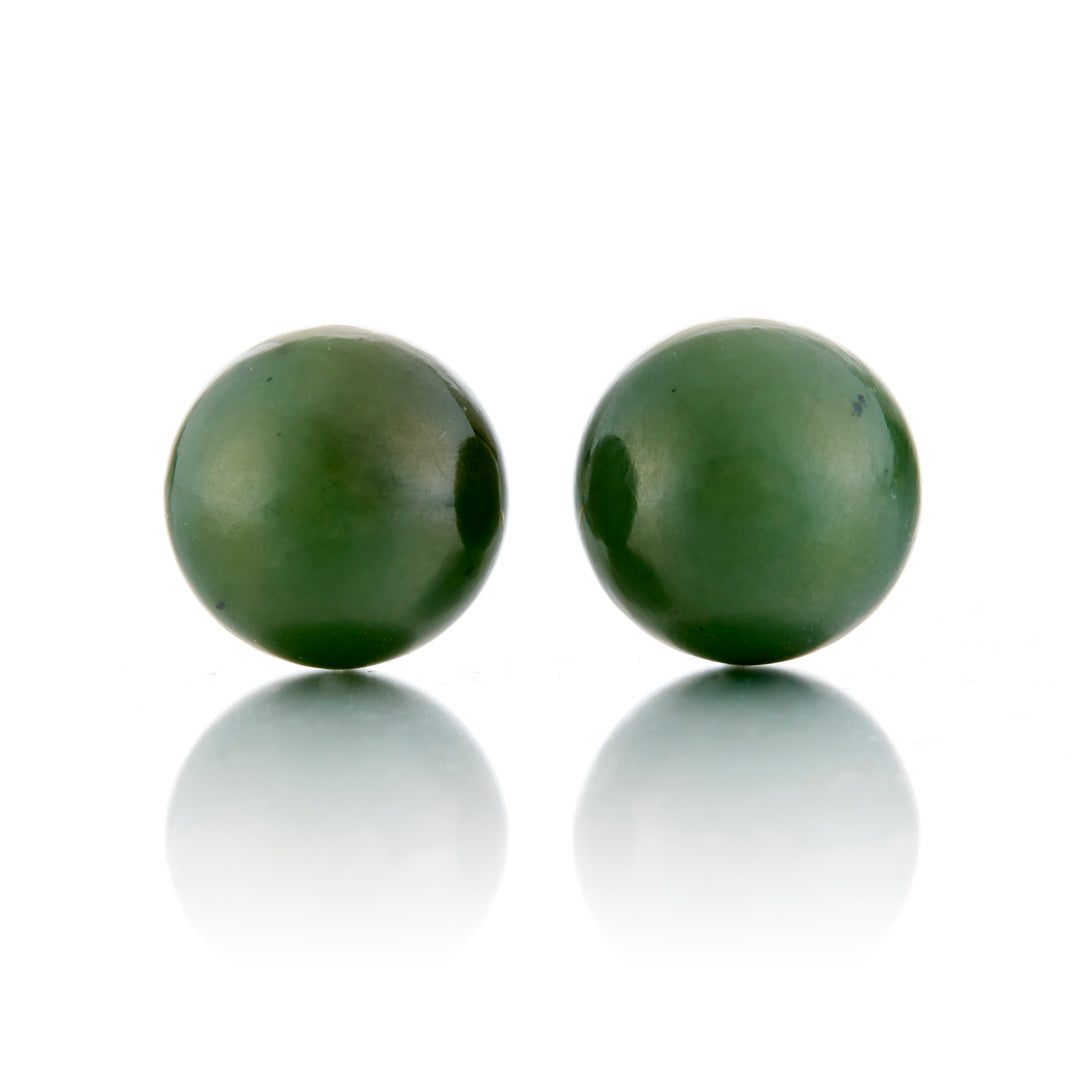 Gump's Signature 12mm Green Nephrite Bead Earrings