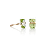 Bezel-Wrapped Peridot Stud Earrings