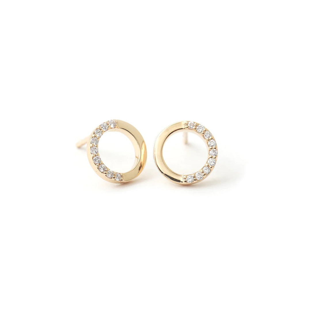 Melissa Joy Manning Simple Circle Diamond Earrings