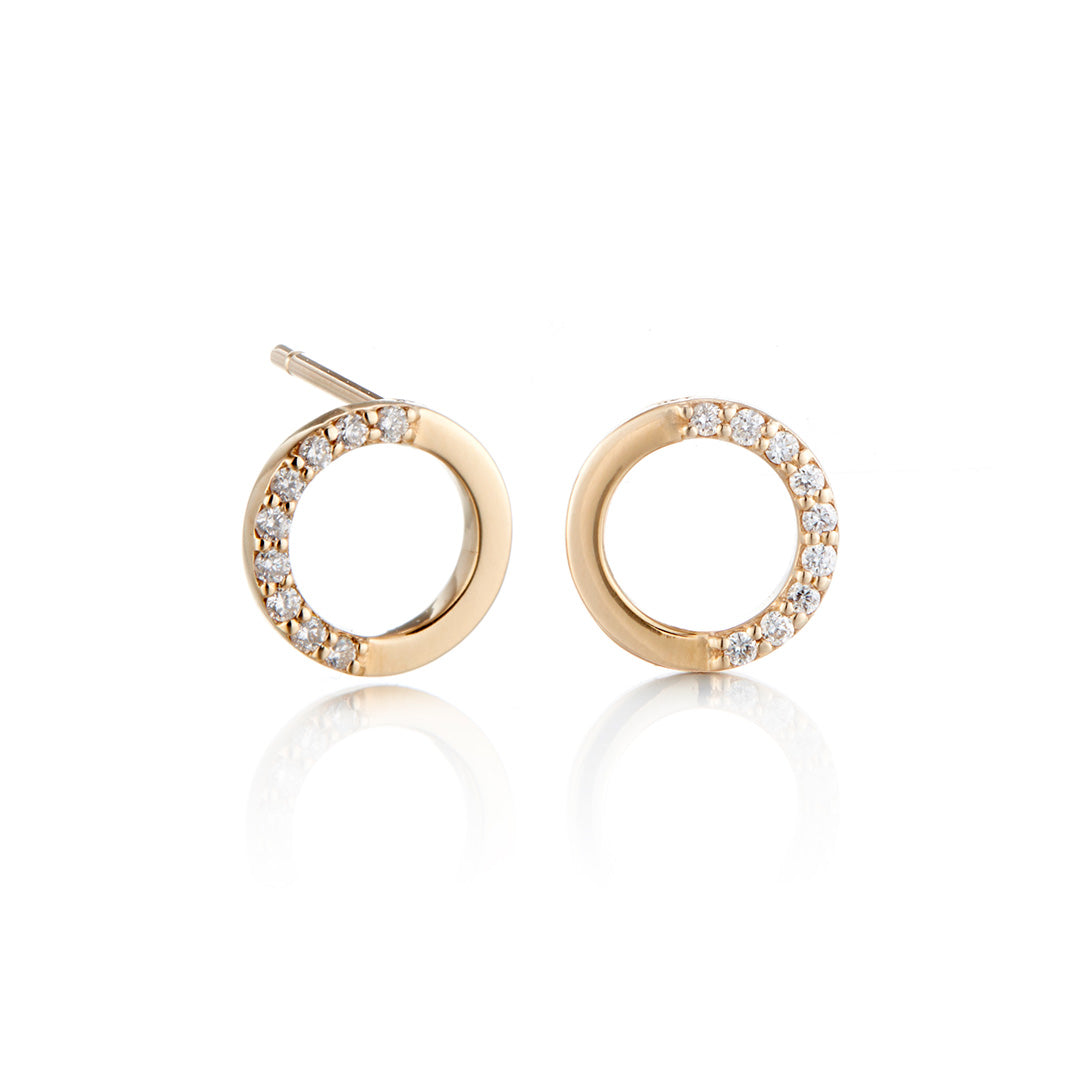 Simple Circle Diamond Earrings