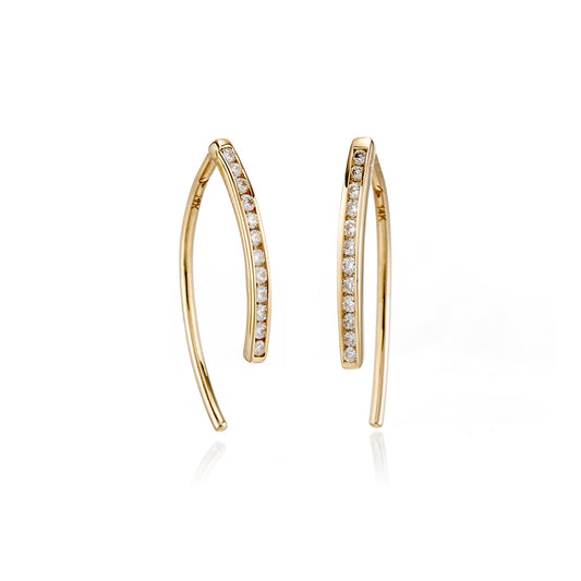 Melissa Joy Manning Wishbone Earrings in Diamonds