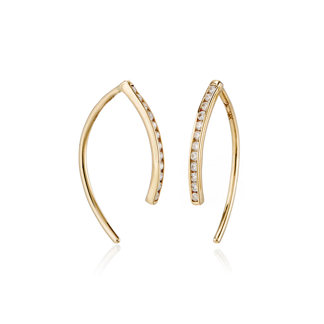 Wishbone Earrings in Diamonds