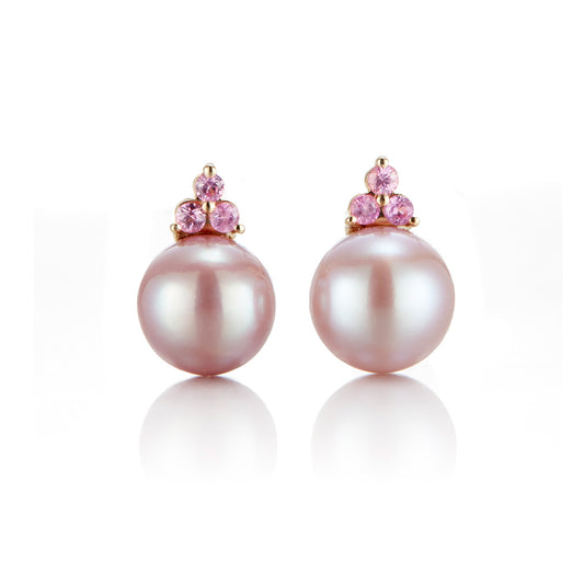 Gump's Signature Madison Earrings in Pink Pearls & Pink Sapphires