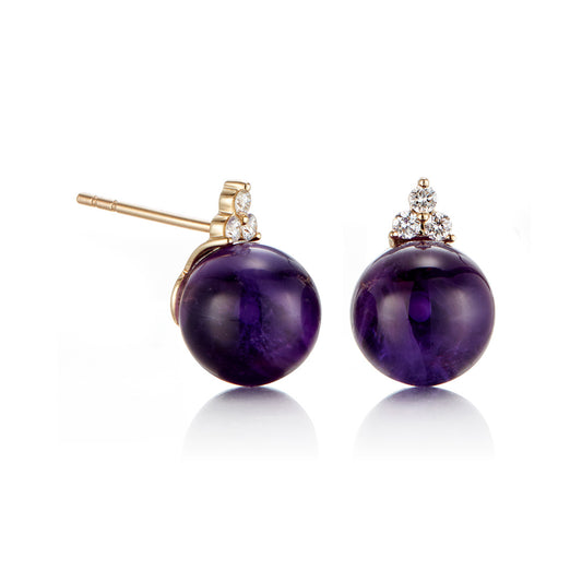 Madison Earrings in Amethyst & Diamonds