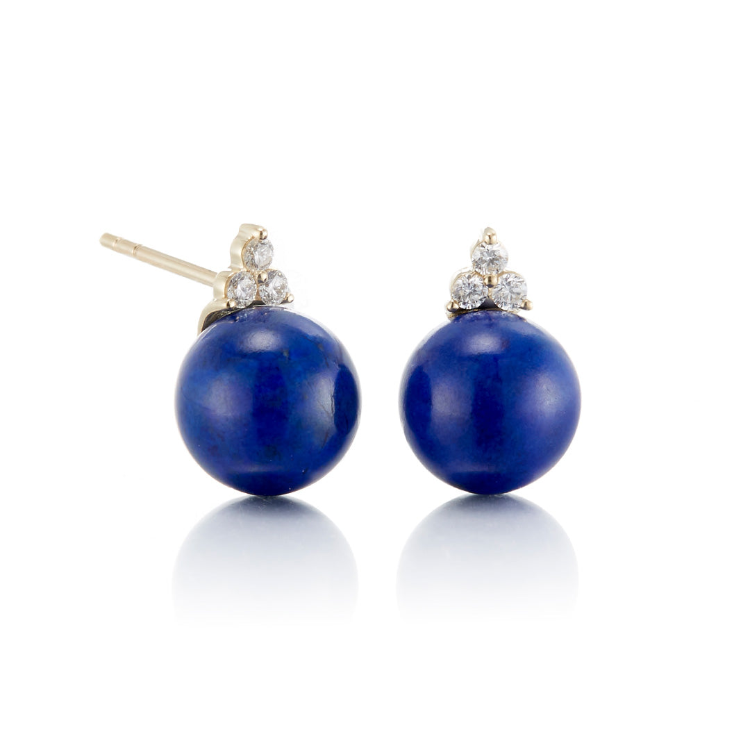 Madison Earrings in Lapis & Diamonds