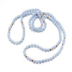 Gump's Signature Blue Lace Agate & Gold Station Rope Necklace