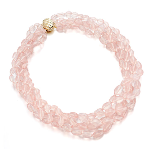 Gump's Signature Rose Quartz Five-Strand Twist Necklace