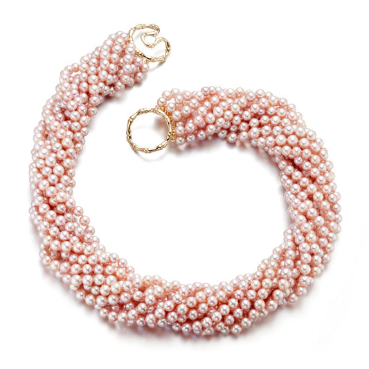 Gump's Signature 10-Strand Pastel Pink Pearl Twist Necklace