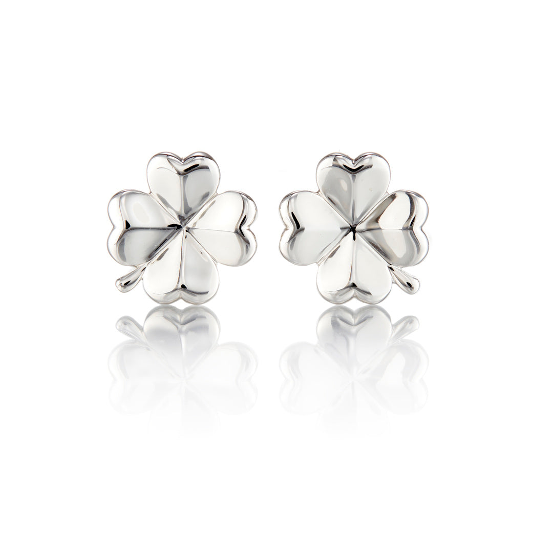 Gump's Signature Silver Four-Leaf Clover Earrings