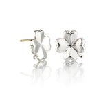 Silver Four-Leaf Clover Earrings