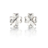 Silver Four-Leaf Clover Earrings