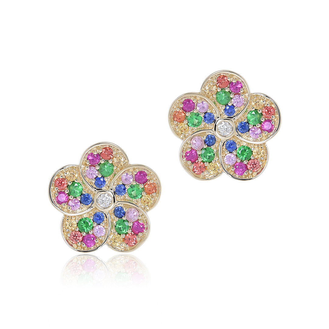 Gump's Signature Rainbow Gemstone Flower Earrings