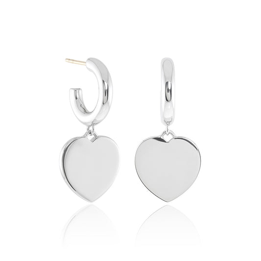 Gump's Signature Silver Heart Charm Earrings