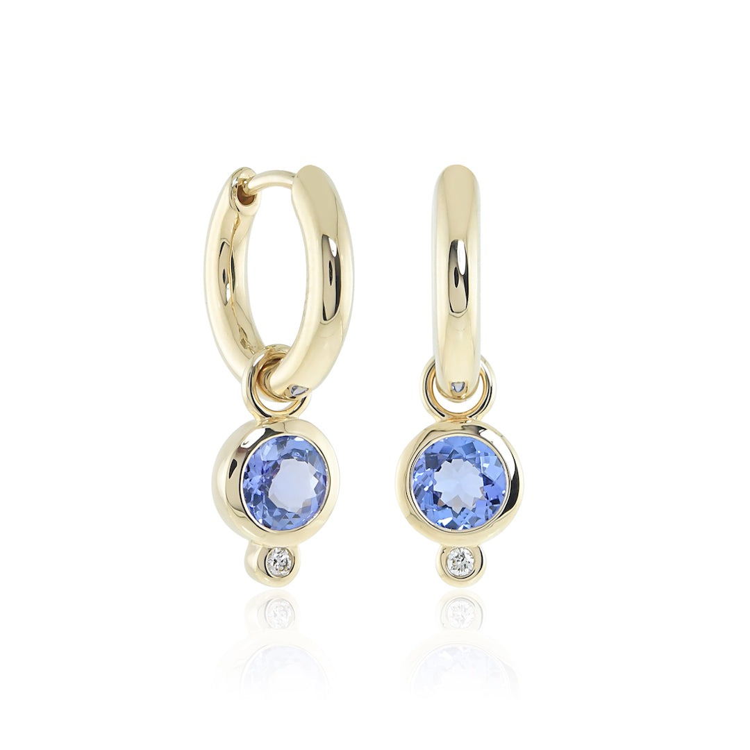 Amora Drop Earrings in Tanzanite & Diamonds