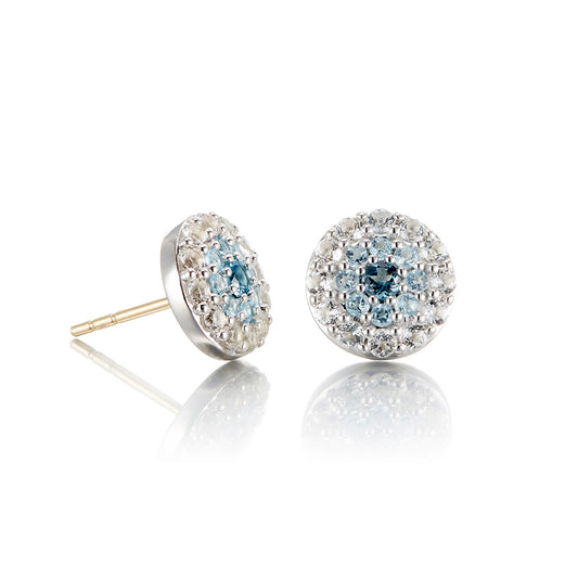 Gump's Signature Evil Eye Earrings in Blue & White Topaz