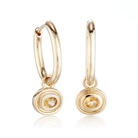 Gump's Signature Bezel-Set Citrine Drop Earrings