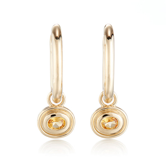 Bezel-Set Citrine Drop Earrings