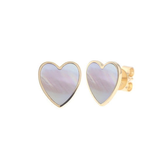 Gump's Signature Pink Mother-of-Pearl Heart Earrings