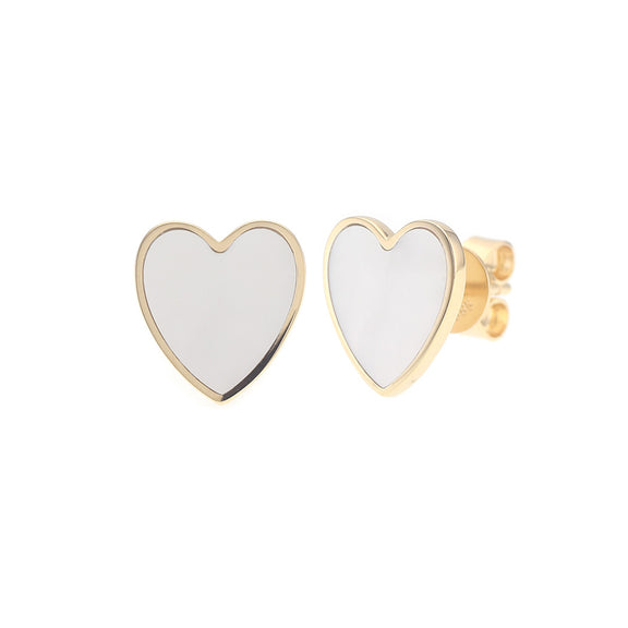 Gump's Signature White Mother-of-Pearl Heart Earrings