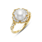 Pearl & Diamond Blossom Ring