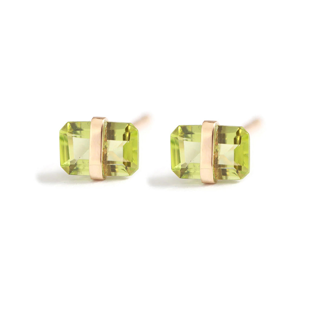 Melissa Joy Manning Bezel-Wrapped Peridot Stud Earrings