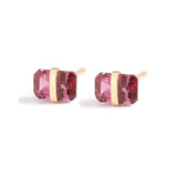 Melissa Joy Manning Bezel-Wrapped Garnet Stud Earrings