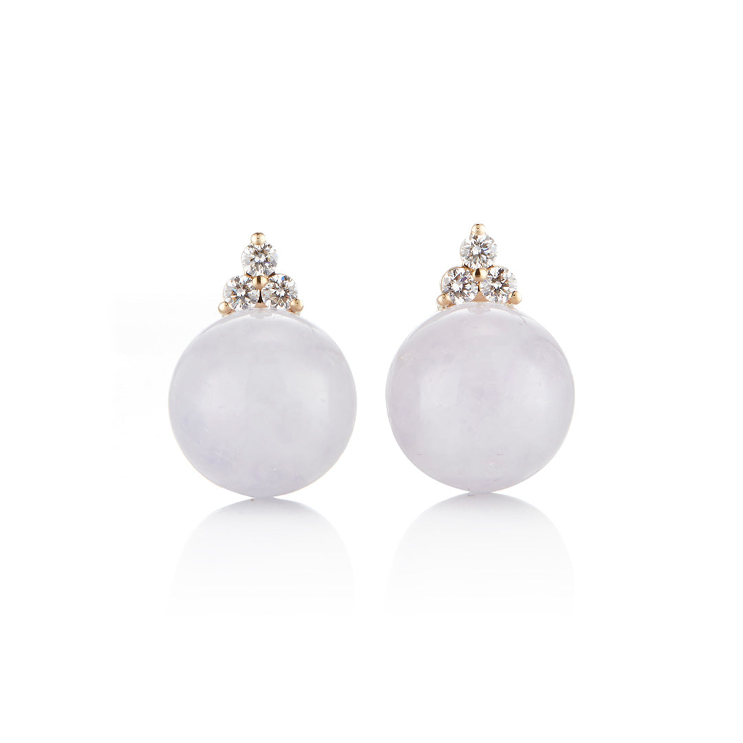 Gump's Signature Madison Earrings in Lavender Jade & Diamonds