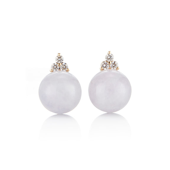 Gump's Signature Madison Earrings in Lavender Jade & Diamonds