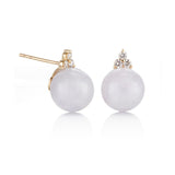 Madison Earrings in Lavender Jade & Diamonds