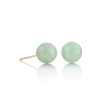 Gump's Signature 7mm Apple Green Jade Bead Earrings