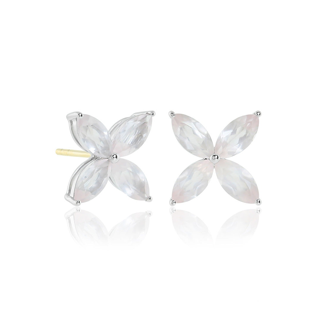 Gump's Signature Stella Earrings in Rose Quartz