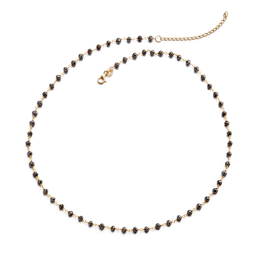 Black Diamond Rosary Necklace