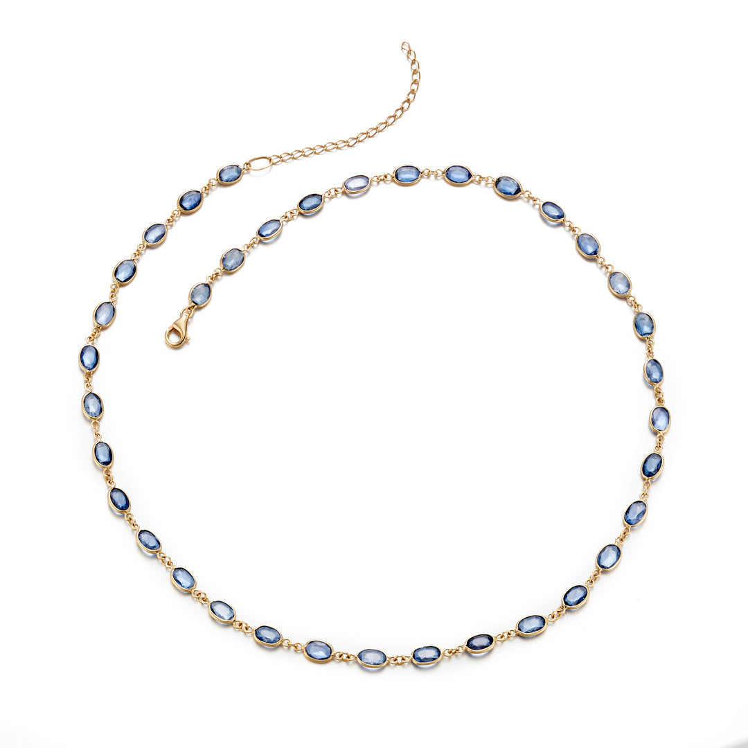 Blue Sapphire Bezel-Set Necklace