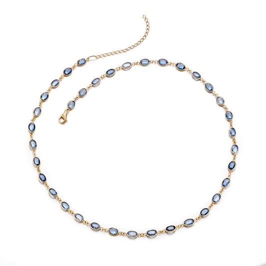 Blue Sapphire Bezel-Set Necklace