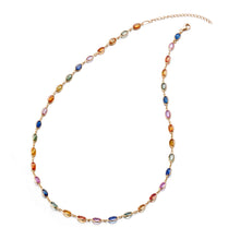 Multi-Color Sapphire Station Necklace