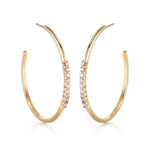 One Inch Diamond Tennis Hoop Earrings