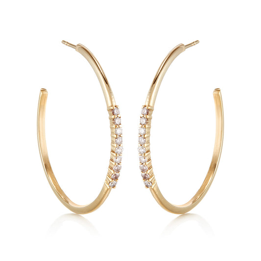 Diamond Tennis Hoop Earrings